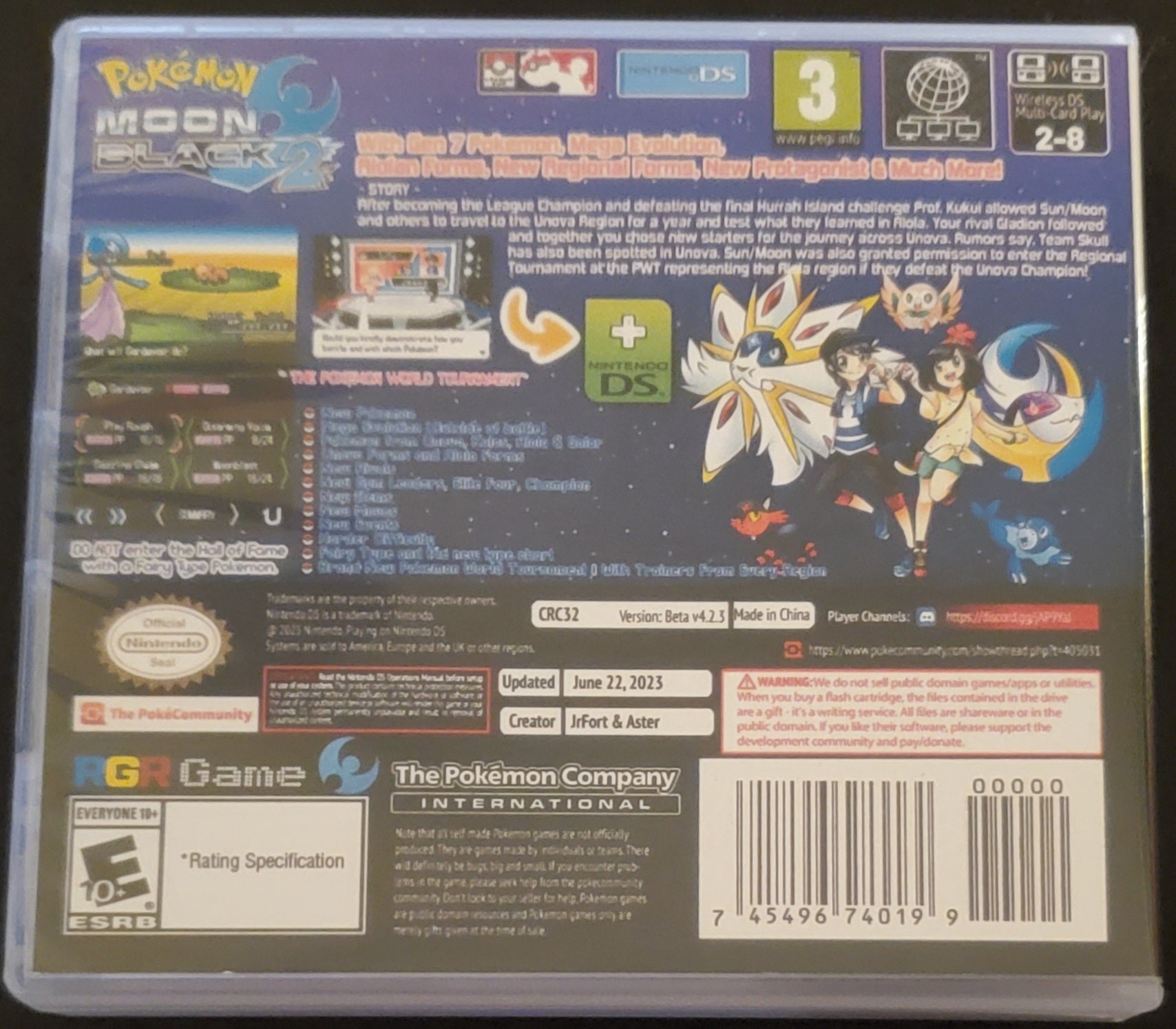 Pokemon Moon Black 2 NDS Video Game Nintendo DS with Box