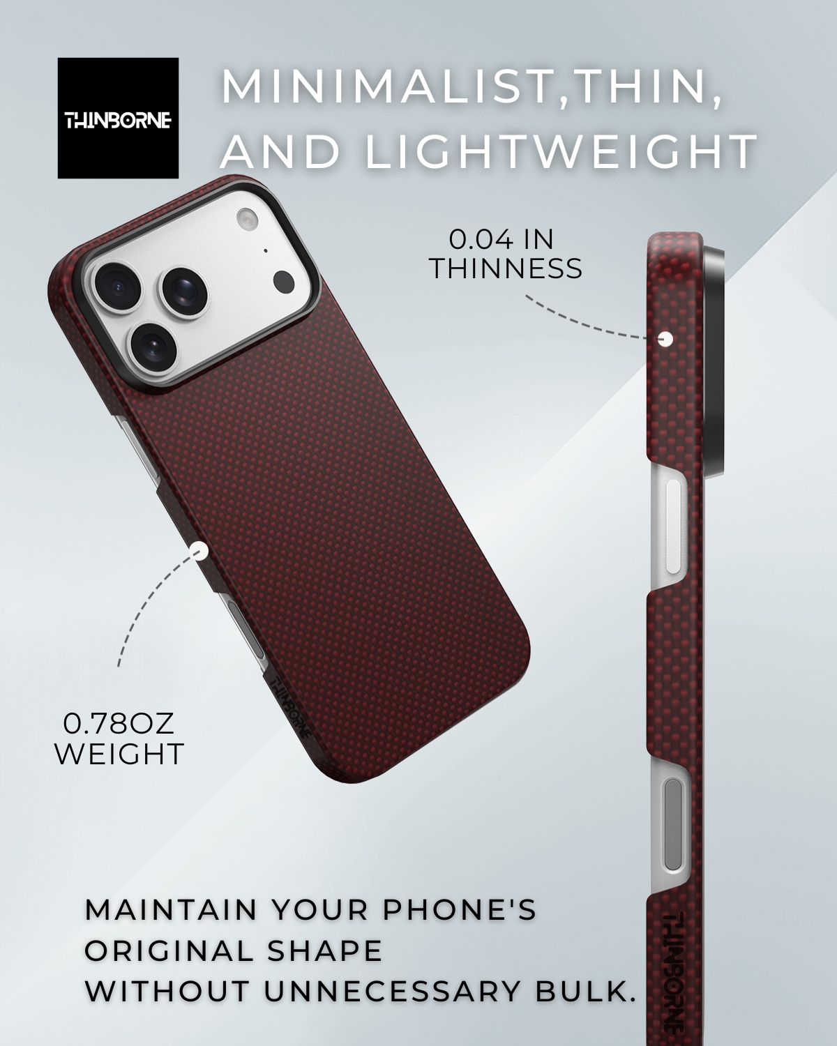 iPhone 17 Pro Max Case - Super Thin | Aramid Fiber | MagSafe - Crimson